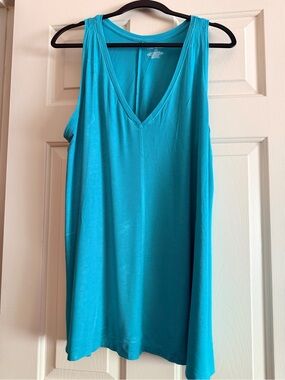 Lane Bryant Teal V-Neck Sleeveless Tank